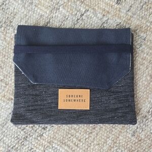 Black and Gray Pouch with Tan Accent